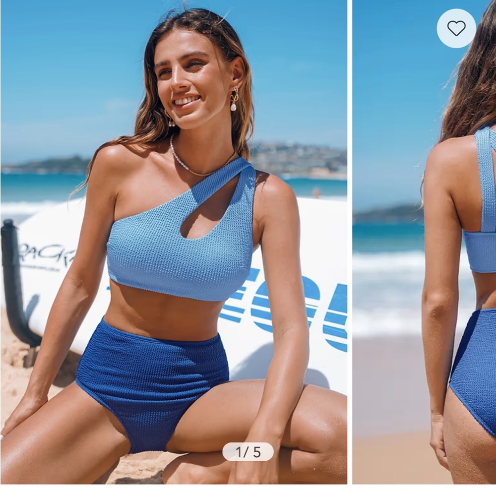 Cupshe Cascade Blue Bikini Set NWT